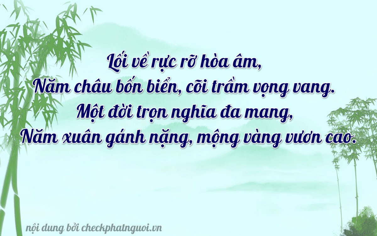 Bài thơ ý nghĩa cho <b>biển số 65H-45151</b> tại website checkphatnguoi.vn