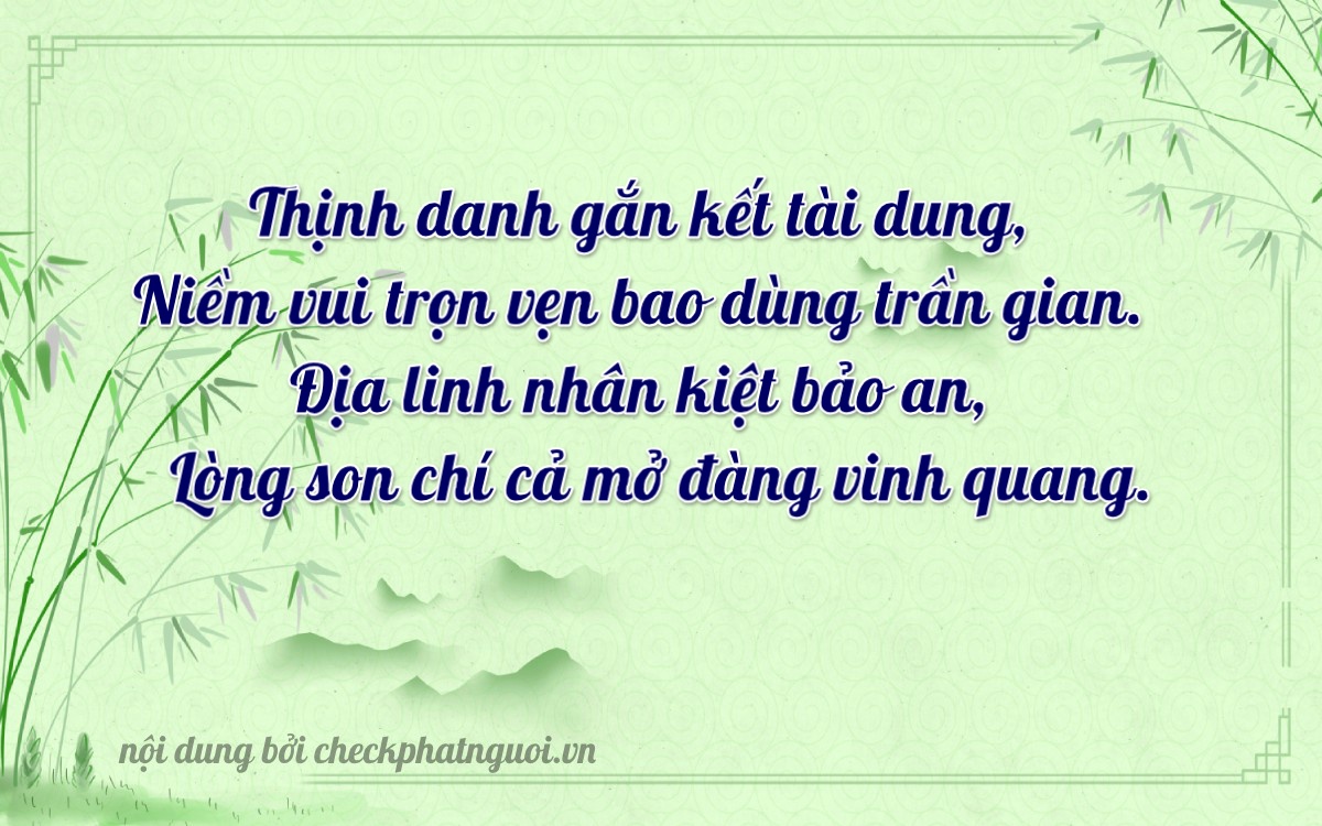 Bài thơ ý nghĩa cho <b>biển số 65HA-00817</b> tại website checkphatnguoi.vn