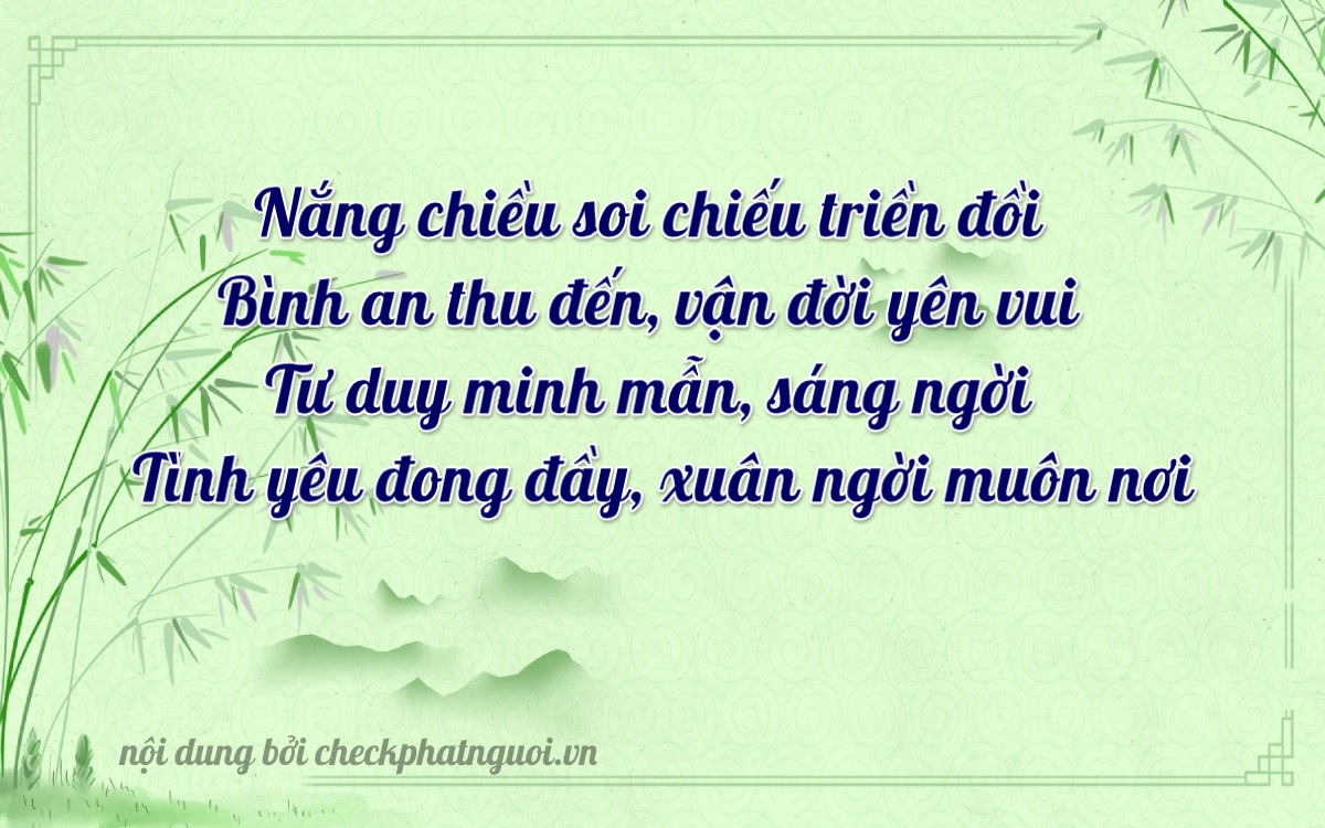 Bài thơ ý nghĩa cho <b>biển số 65K1-46156</b> tại website checkphatnguoi.vn