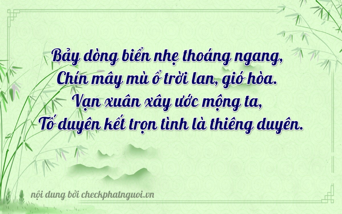 Bài thơ ý nghĩa cho <b>biển số 65KA-07714</b> tại website checkphatnguoi.vn