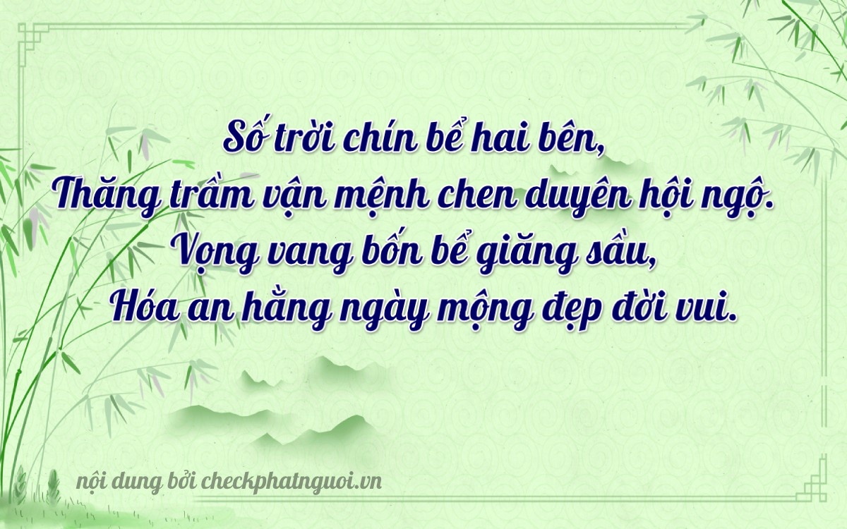 Bài thơ ý nghĩa cho <b>biển số 65L1-48866</b> tại website checkphatnguoi.vn