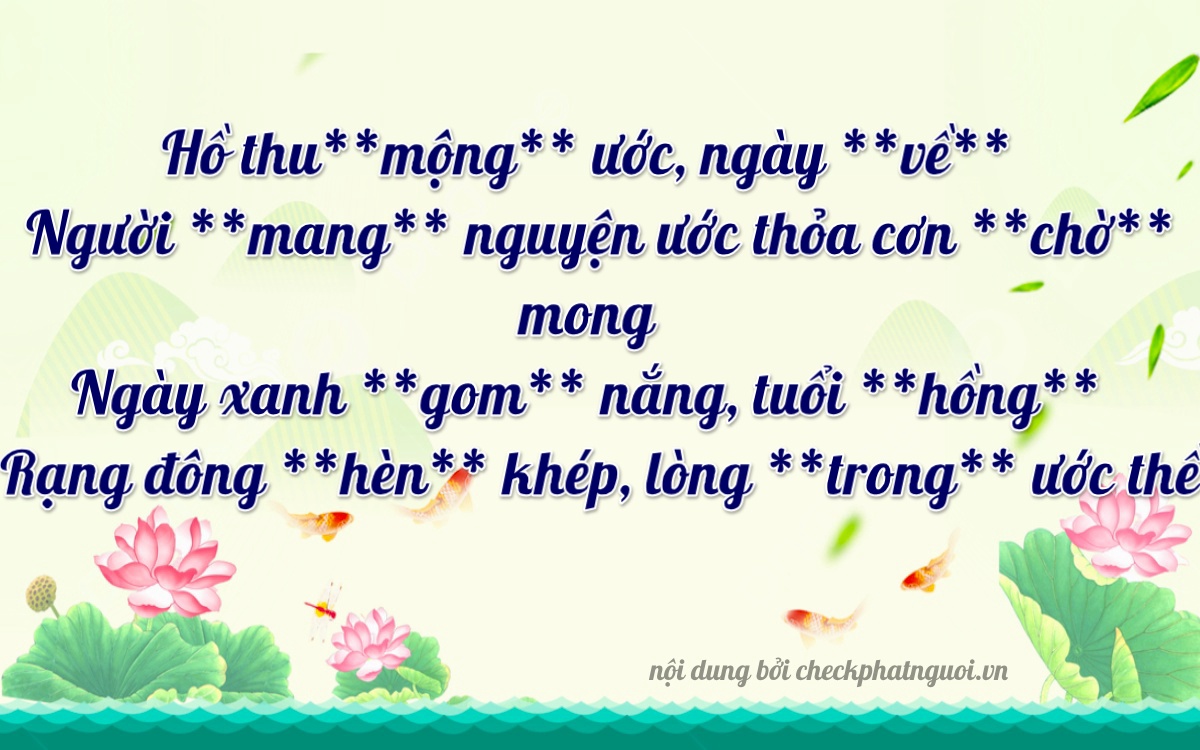 Bài thơ ý nghĩa cho <b>biển số 65L-16928</b> tại website checkphatnguoi.vn