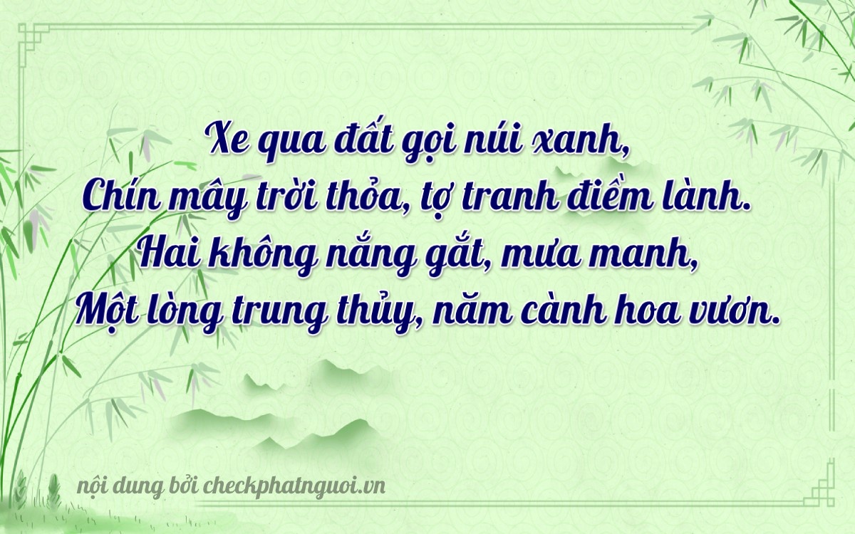 Bài thơ ý nghĩa cho <b>biển số 65M1-00971</b> tại website checkphatnguoi.vn