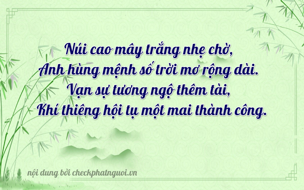 Bài thơ ý nghĩa cho <b>biển số 65M1-09153</b> tại website checkphatnguoi.vn