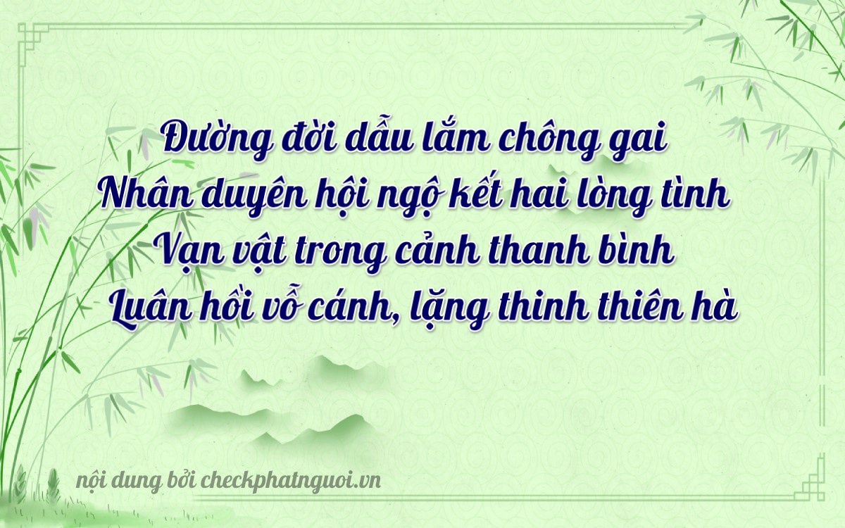 Bài thơ ý nghĩa cho <b>biển số 65P-45458</b> tại website checkphatnguoi.vn