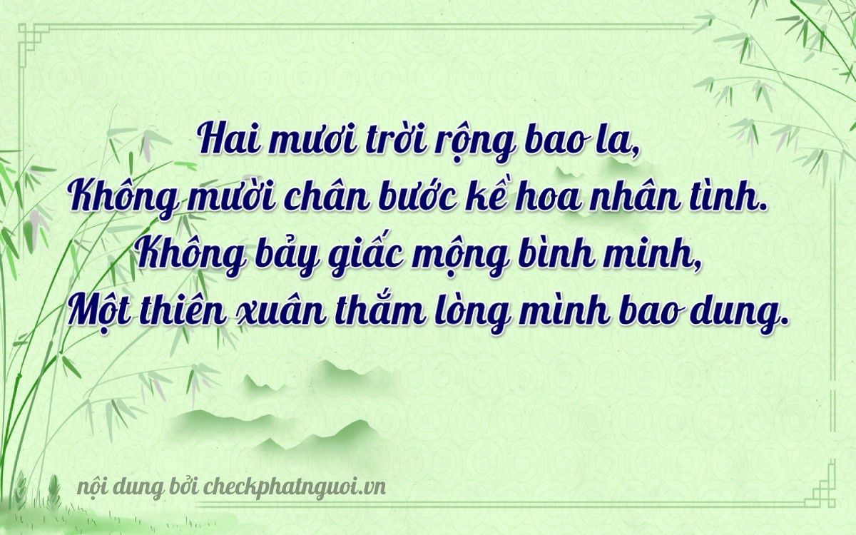 Bài thơ ý nghĩa cho <b>biển số 65S-20071</b> tại website checkphatnguoi.vn