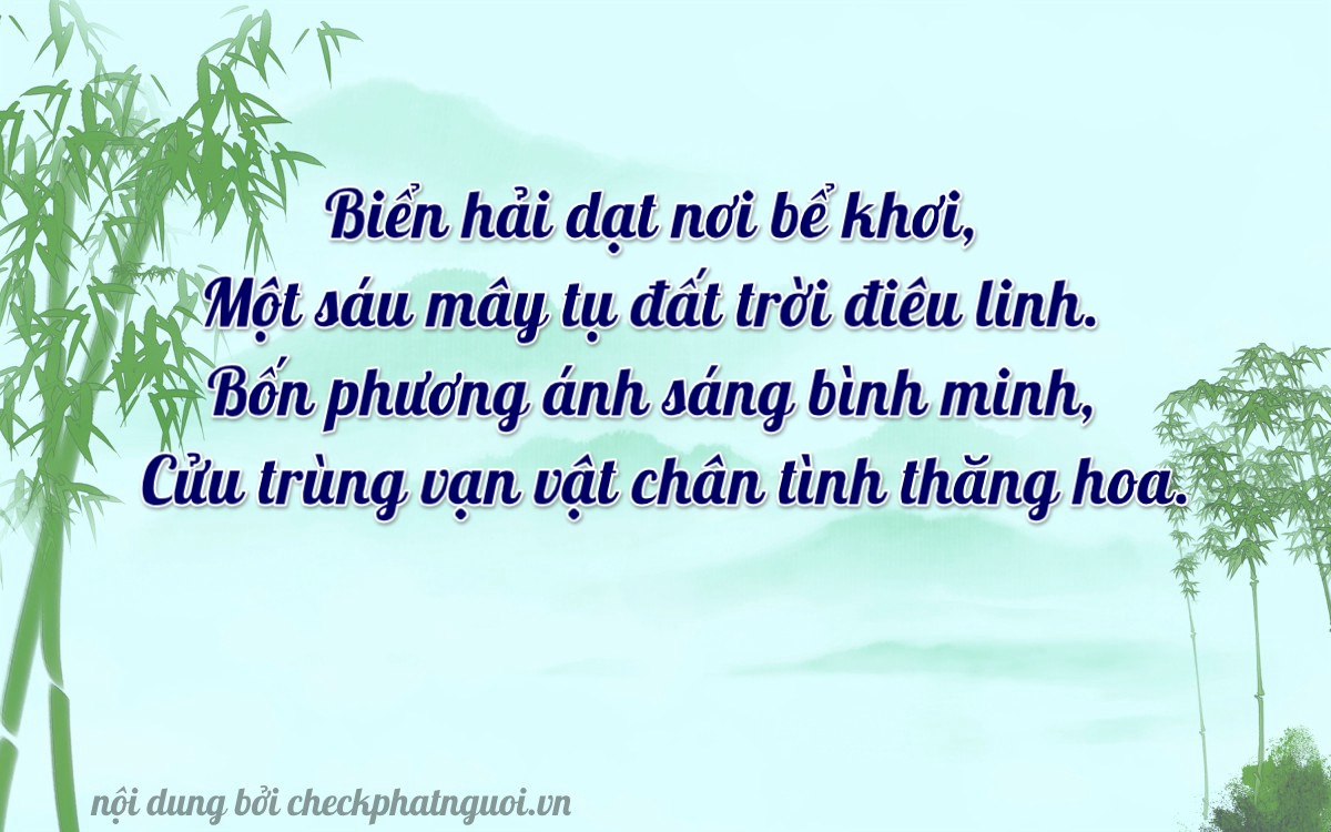 Bài thơ ý nghĩa cho <b>biển số 65V-14693</b> tại website checkphatnguoi.vn