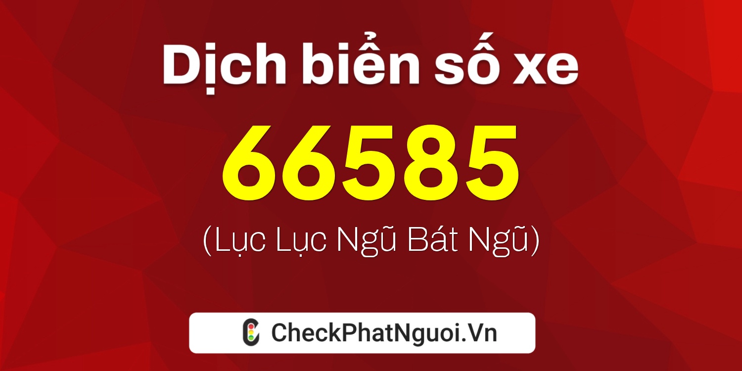 Dịch ý nghĩa <b>biển số xe 60AA-66585</b> tại website checkphatnguoi.vn