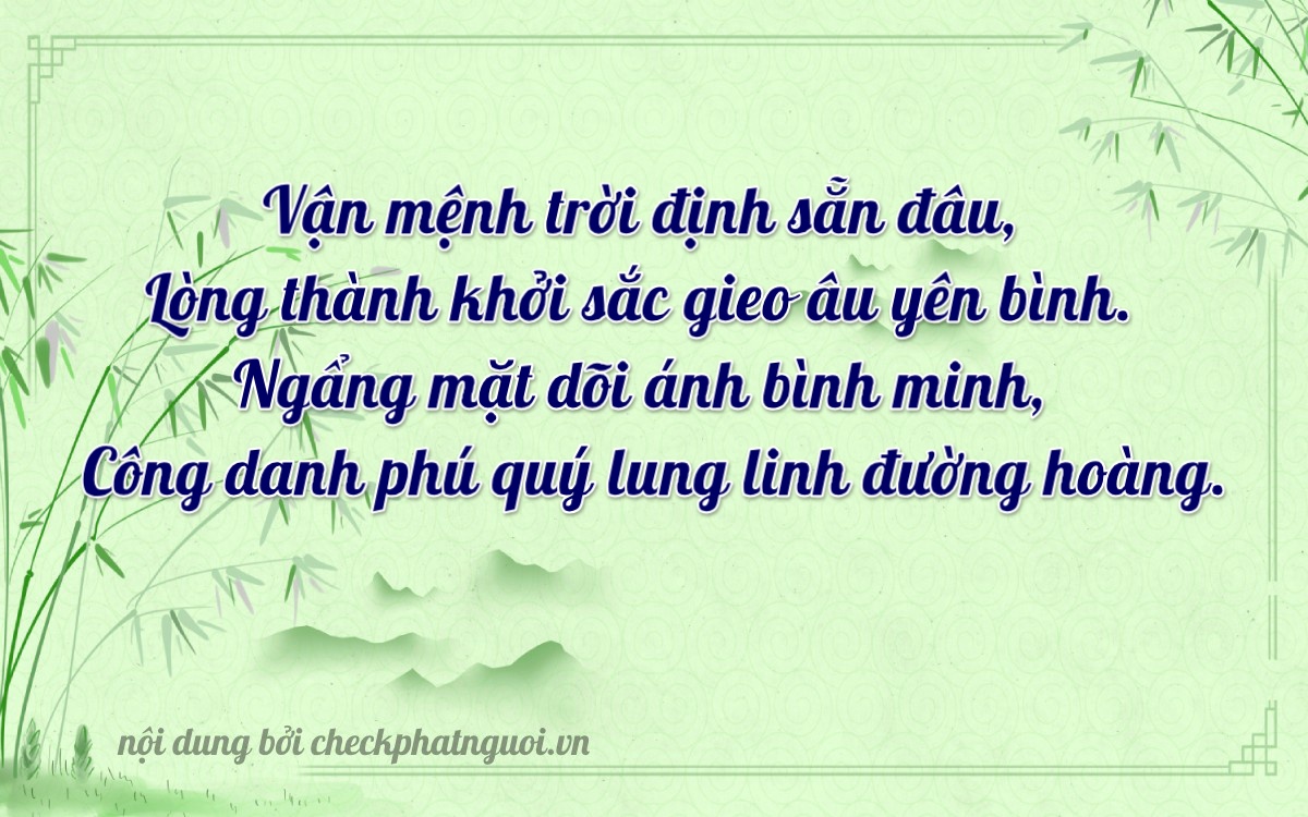 Bài thơ ý nghĩa cho <b>biển số 66618</b> tại website checkphatnguoi.vn