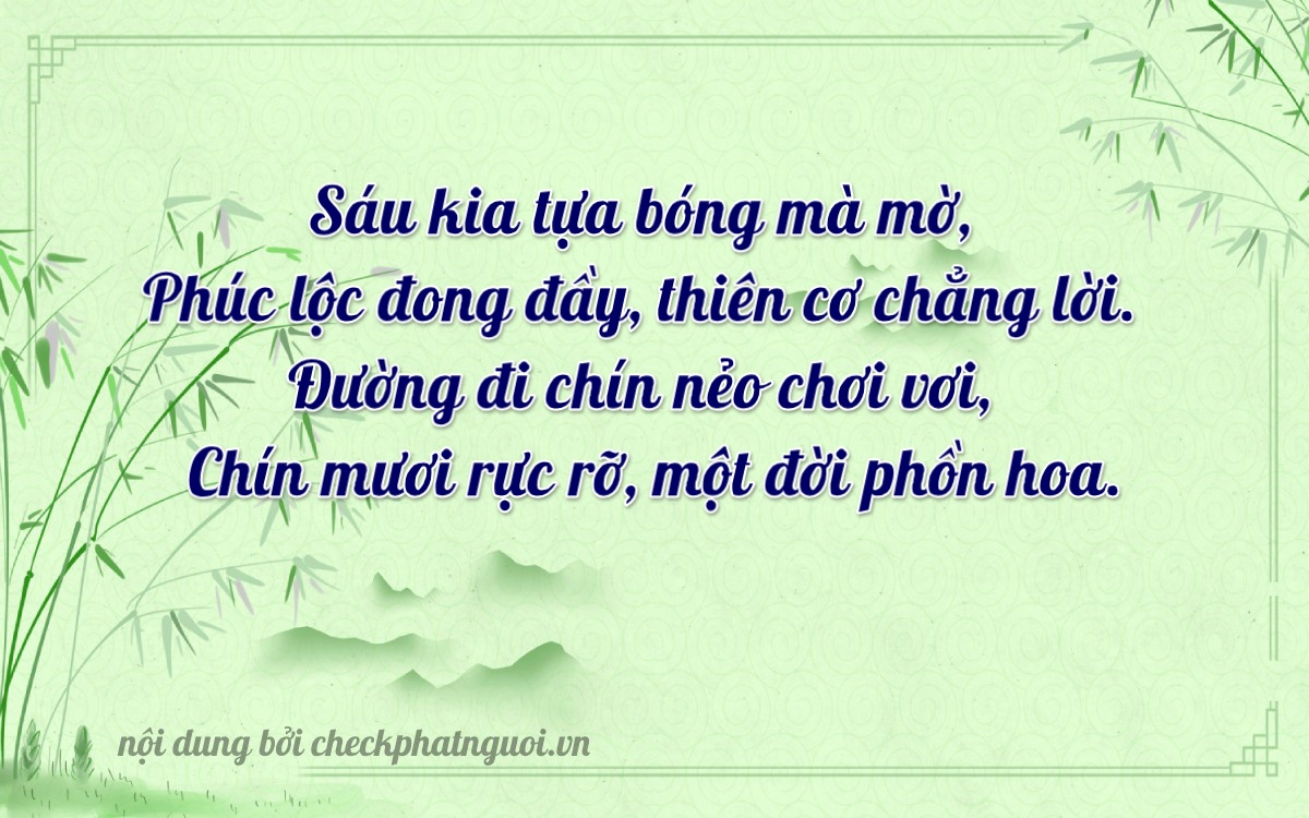 Bài thơ ý nghĩa cho <b>biển số 66899</b> tại website checkphatnguoi.vn