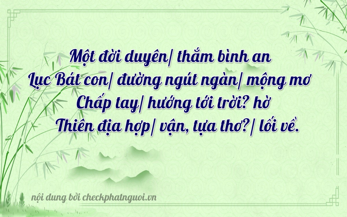 Bài thơ ý nghĩa cho <b>biển số 66A-16616</b> tại website checkphatnguoi.vn