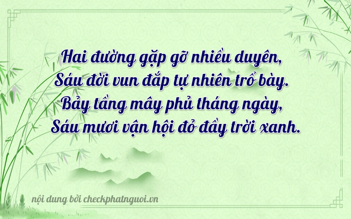 Bài thơ ý nghĩa cho <b>biển số 66A-21676</b> tại website checkphatnguoi.vn