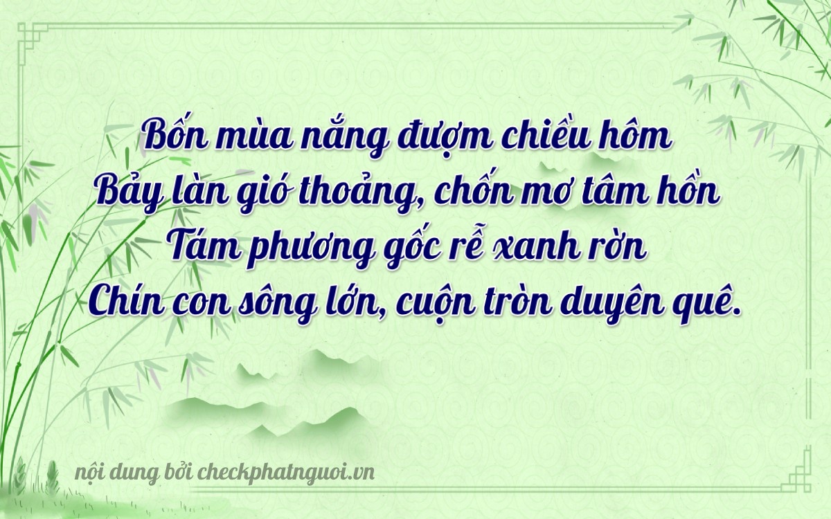 Bài thơ ý nghĩa cho <b>biển số 66AA-47894</b> tại website checkphatnguoi.vn