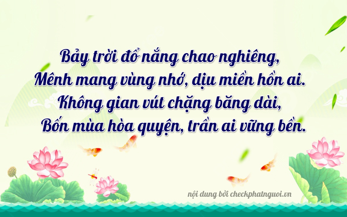 Bài thơ ý nghĩa cho <b>biển số 66AA-70546</b> tại website checkphatnguoi.vn
