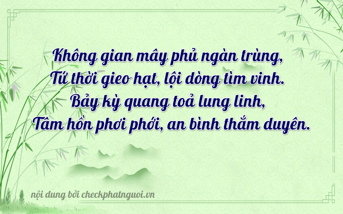 Bài thơ ý nghĩa cho <b>biển số 66C-04789</b> tại website checkphatnguoi.vn