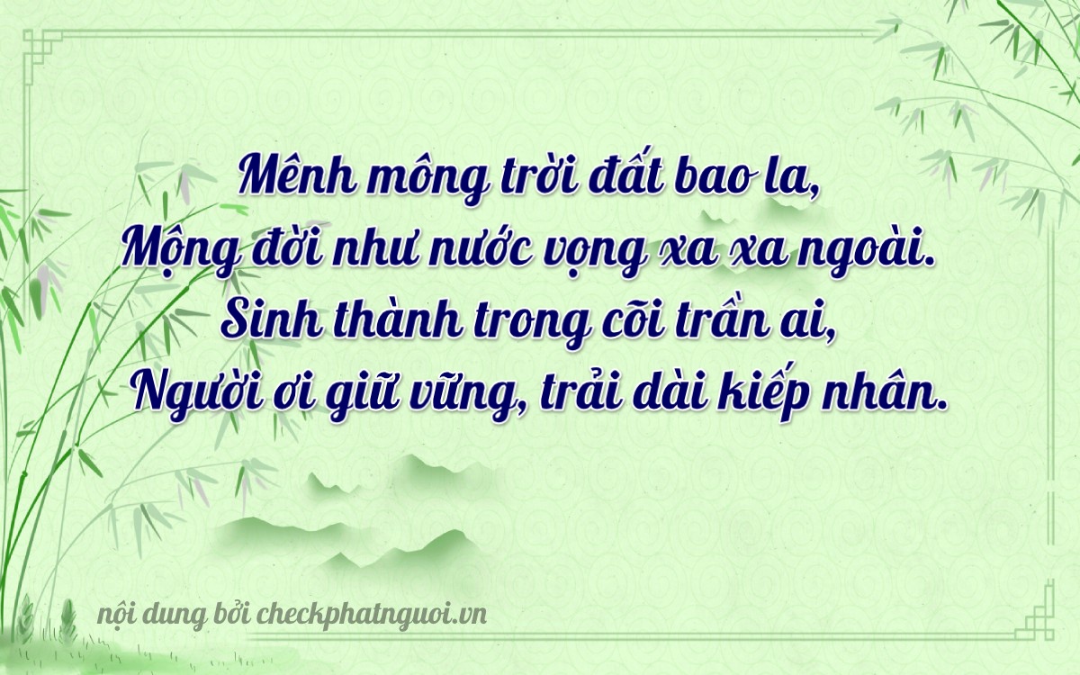 Bài thơ ý nghĩa cho <b>biển số 66C1-13100</b> tại website checkphatnguoi.vn