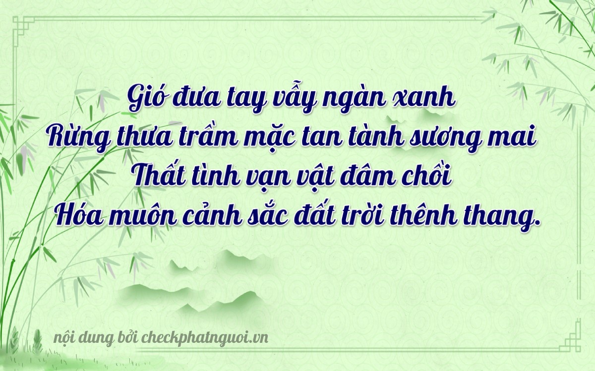 Bài thơ ý nghĩa cho <b>biển số 66C1-17603</b> tại website checkphatnguoi.vn
