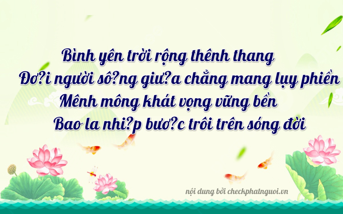Bài thơ ý nghĩa cho <b>biển số 66C-15216</b> tại website checkphatnguoi.vn