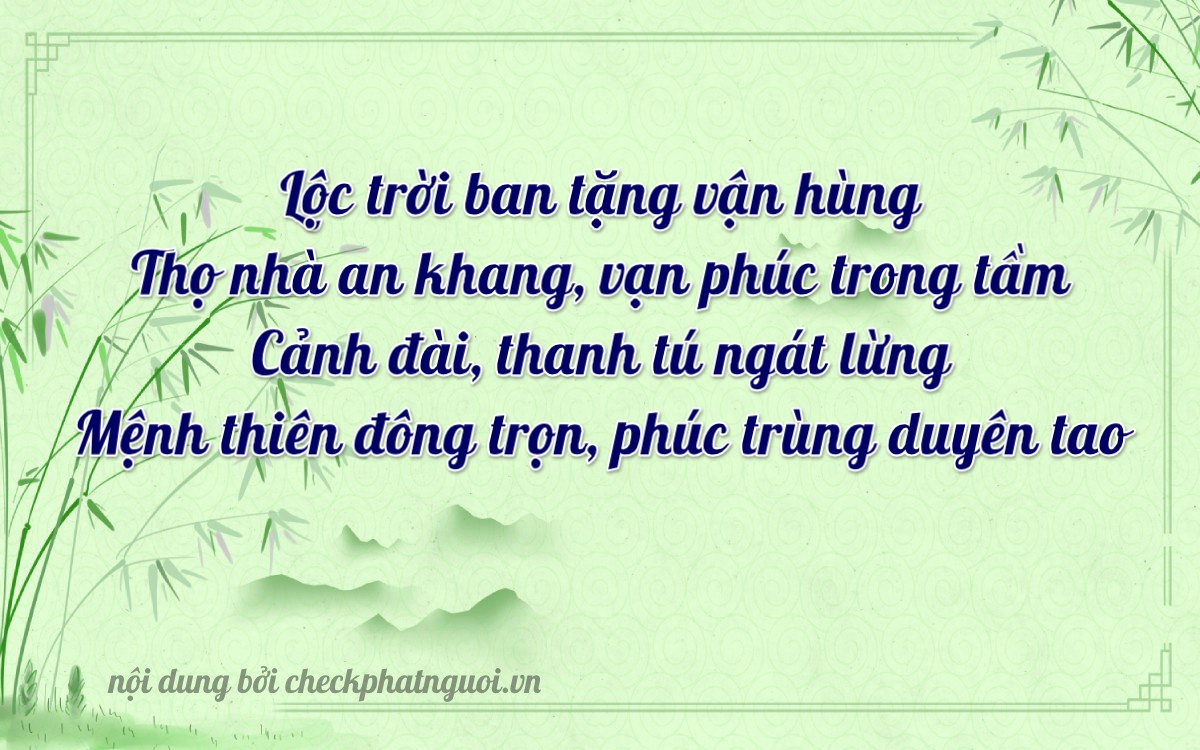 Bài thơ ý nghĩa cho <b>biển số 66C1-66666</b> tại website checkphatnguoi.vn