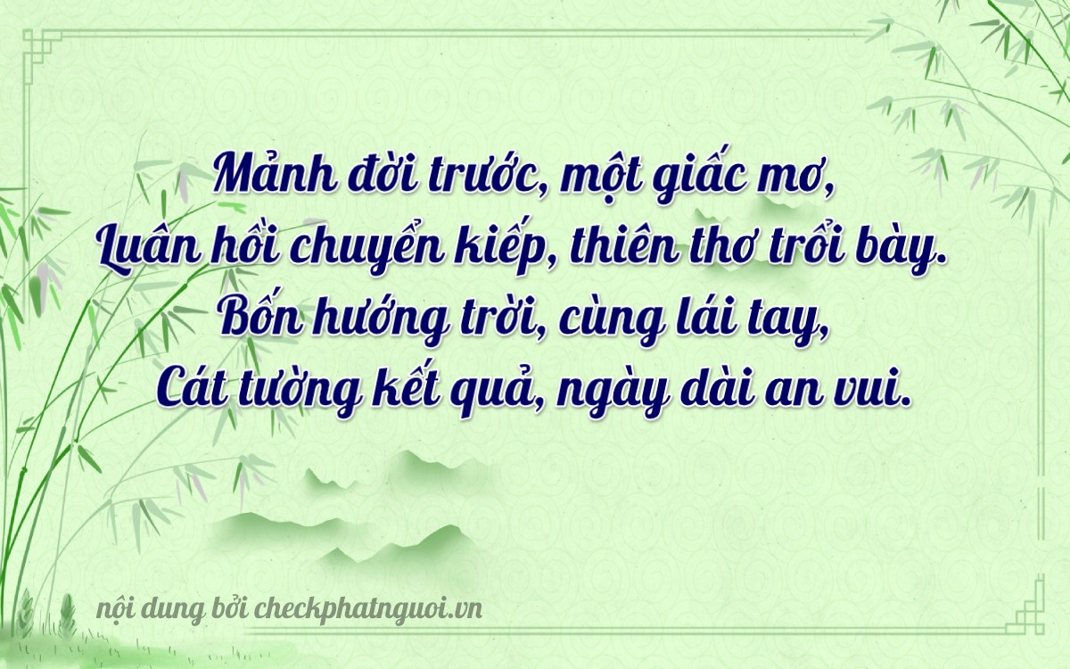 Bài thơ ý nghĩa cho <b>biển số 66CA-11484</b> tại website checkphatnguoi.vn