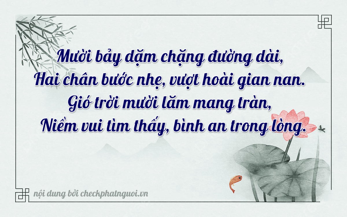 Bài thơ ý nghĩa cho <b>biển số 66CA-17215</b> tại website checkphatnguoi.vn