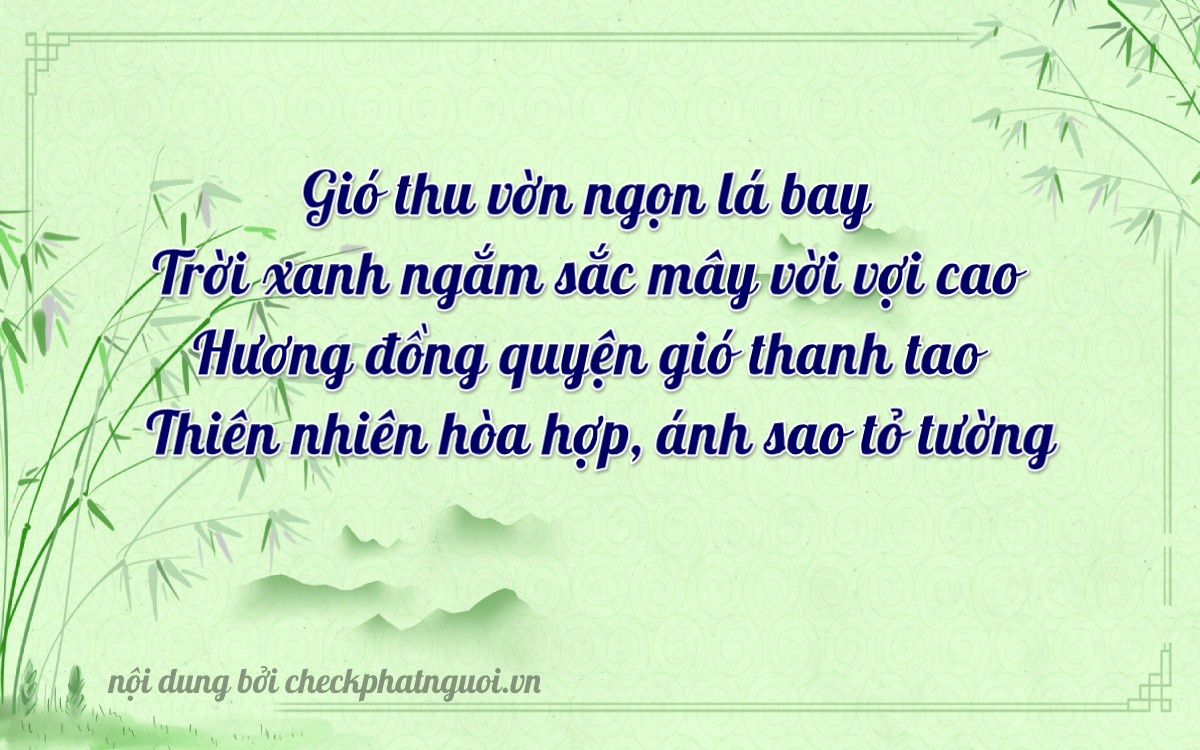 Bài thơ ý nghĩa cho <b>biển số 66CA-19720</b> tại website checkphatnguoi.vn