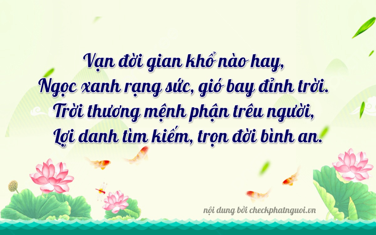 Bài thơ ý nghĩa cho <b>biển số 66E-00726</b> tại website checkphatnguoi.vn