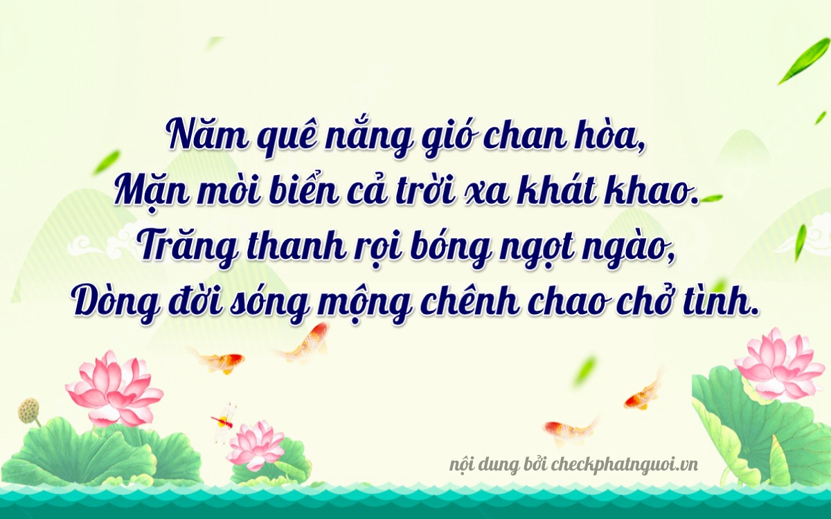 Bài thơ ý nghĩa cho <b>biển số 66F1-05406</b> tại website checkphatnguoi.vn