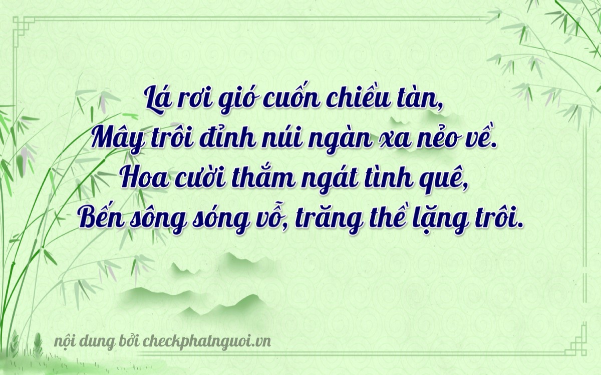 Bài thơ ý nghĩa cho <b>biển số 66F1-54904</b> tại website checkphatnguoi.vn