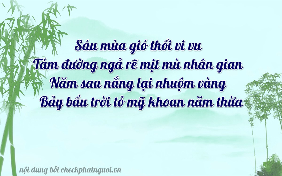 Bài thơ ý nghĩa cho <b>biển số 66F1-86547</b> tại website checkphatnguoi.vn