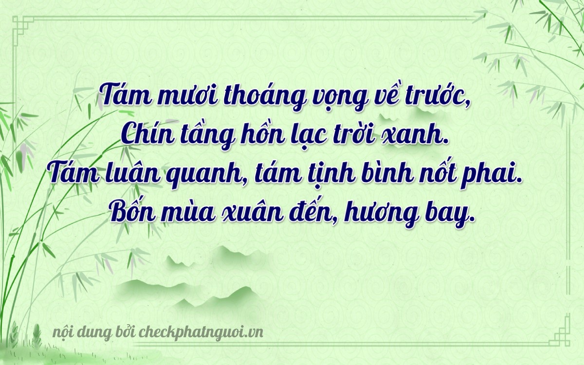 Bài thơ ý nghĩa cho <b>biển số 66F1-89864</b> tại website checkphatnguoi.vn