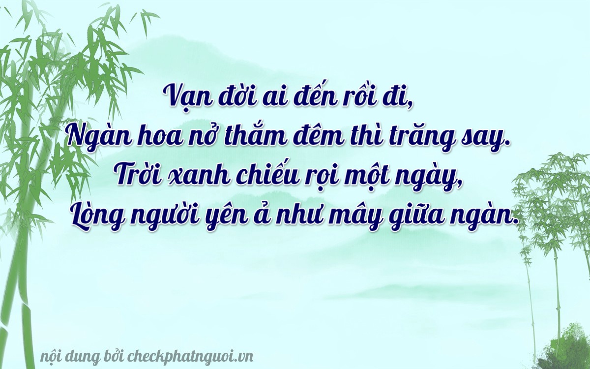 Bài thơ ý nghĩa cho <b>biển số 66K1-25777</b> tại website checkphatnguoi.vn