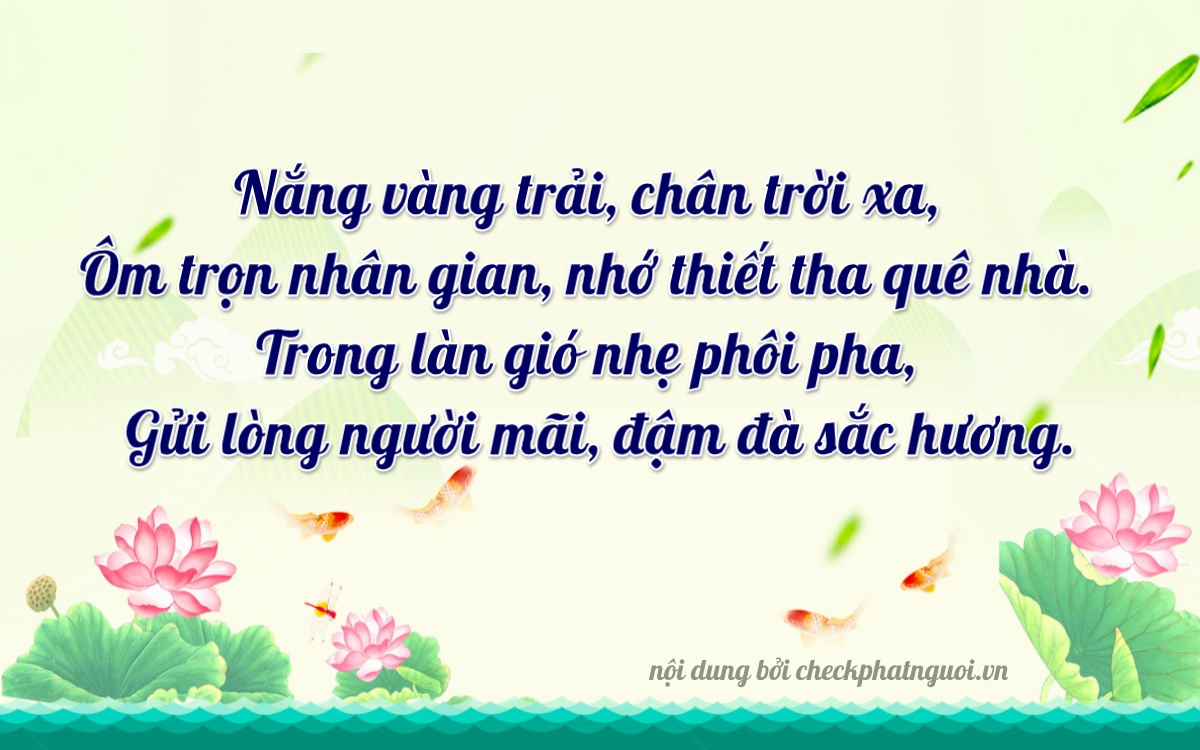 Bài thơ ý nghĩa cho <b>biển số 66KA-04908</b> tại website checkphatnguoi.vn