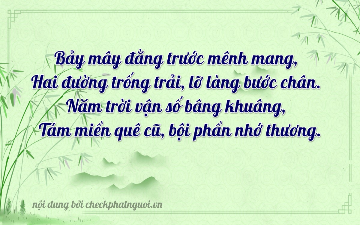 Bài thơ ý nghĩa cho <b>biển số 66L1-72598</b> tại website checkphatnguoi.vn