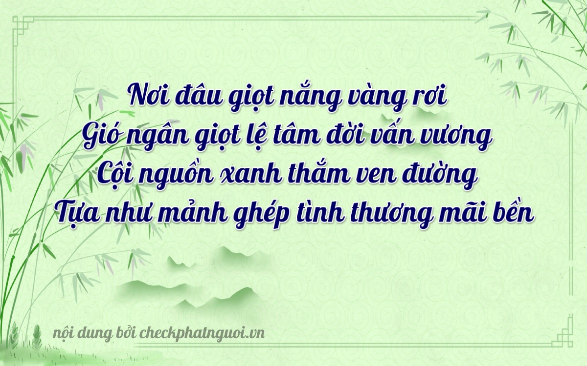 Bài thơ ý nghĩa cho <b>biển số 66LA-01984</b> tại website checkphatnguoi.vn