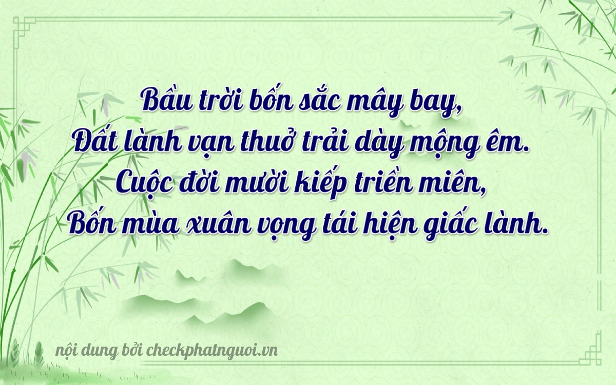 Bài thơ ý nghĩa cho <b>biển số 66LA-14184</b> tại website checkphatnguoi.vn