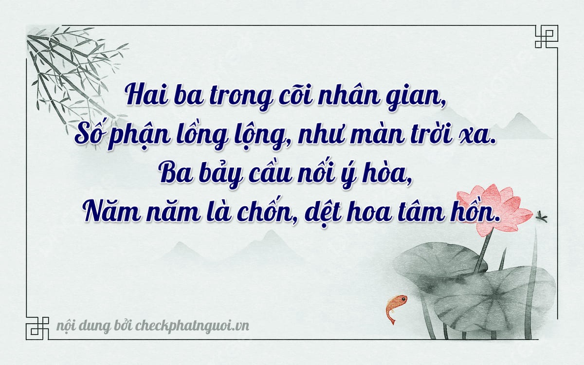 Bài thơ ý nghĩa cho <b>biển số 66LA-22355</b> tại website checkphatnguoi.vn