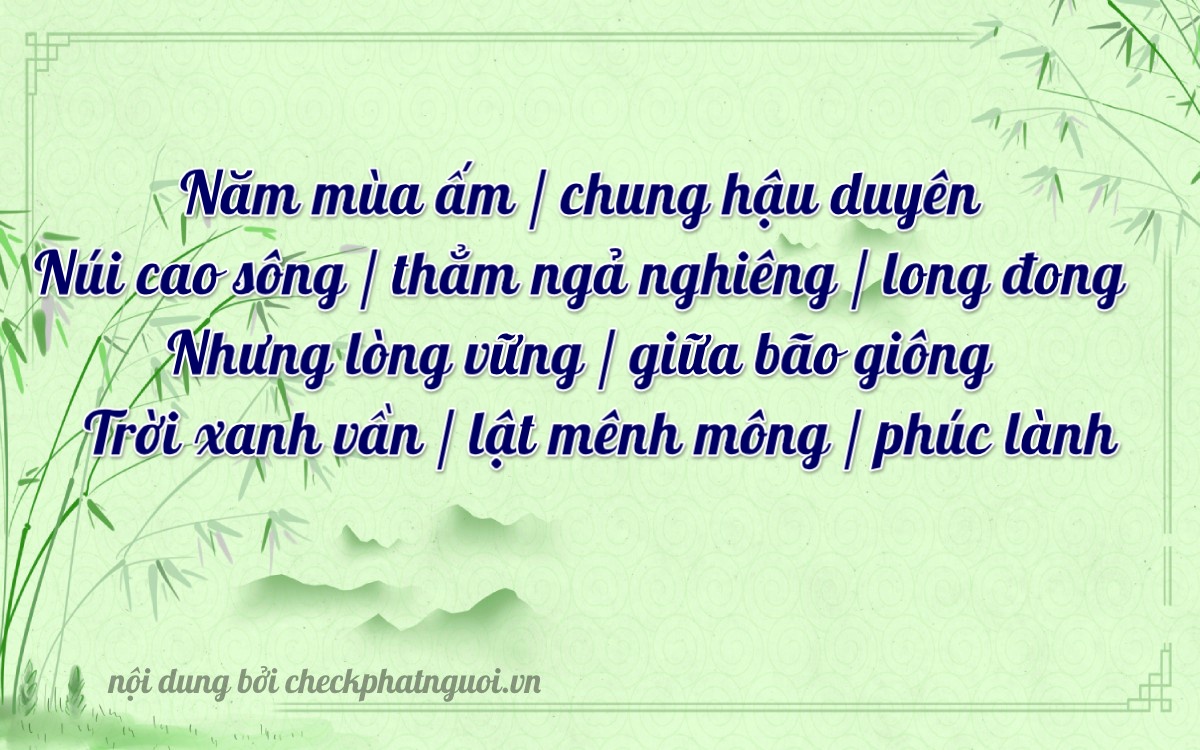 Bài thơ ý nghĩa cho <b>biển số 66N1-57507</b> tại website checkphatnguoi.vn