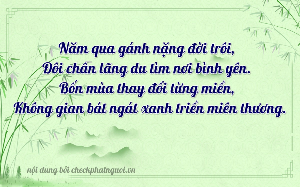 Bài thơ ý nghĩa cho <b>biển số 66P-15640</b> tại website checkphatnguoi.vn