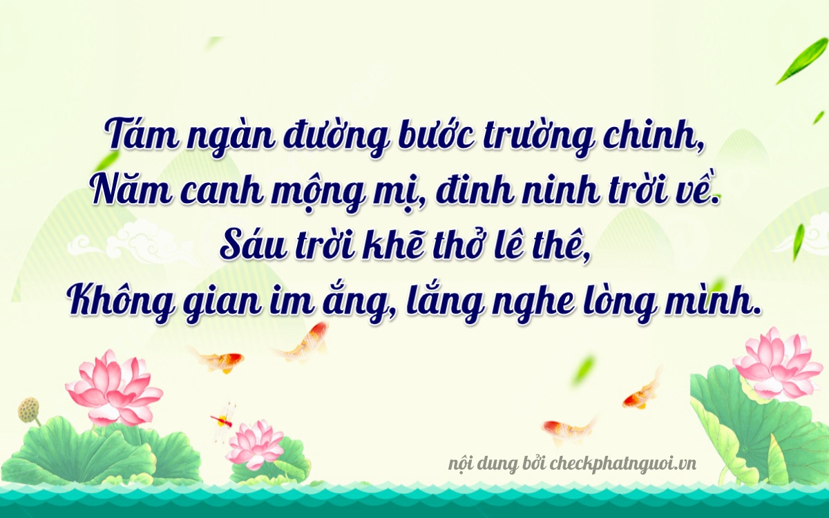 Bài thơ ý nghĩa cho <b>biển số 66P1-85603</b> tại website checkphatnguoi.vn