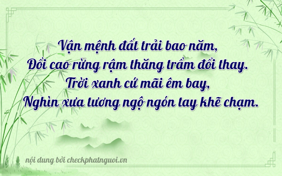 Bài thơ ý nghĩa cho <b>biển số 66PA-13866</b> tại website checkphatnguoi.vn