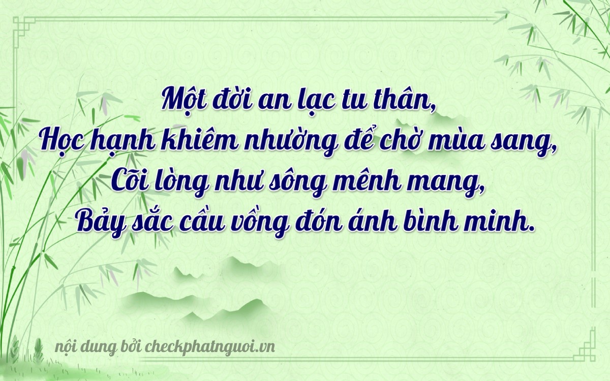 Bài thơ ý nghĩa cho <b>biển số 66V1-11107</b> tại website checkphatnguoi.vn