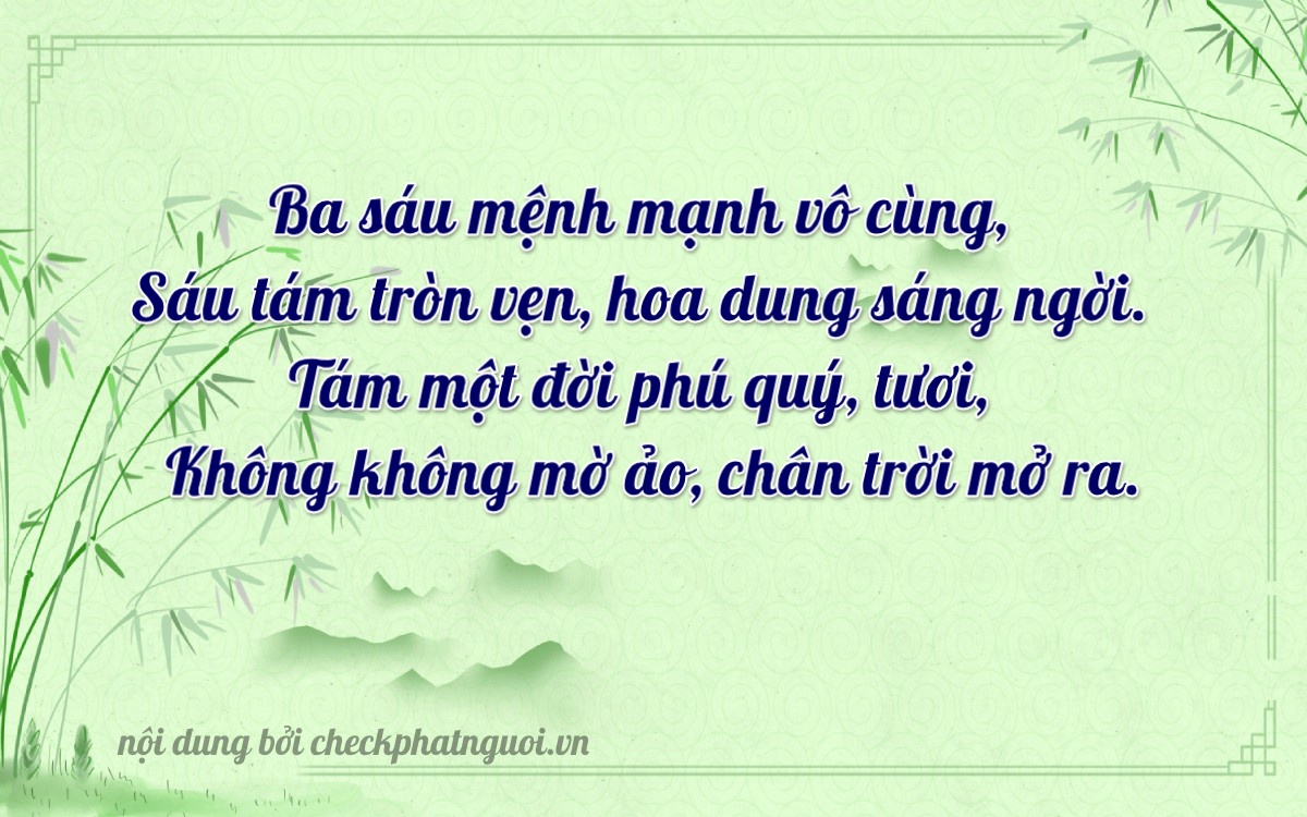 Bài thơ ý nghĩa cho <b>biển số 66V1-36810</b> tại website checkphatnguoi.vn