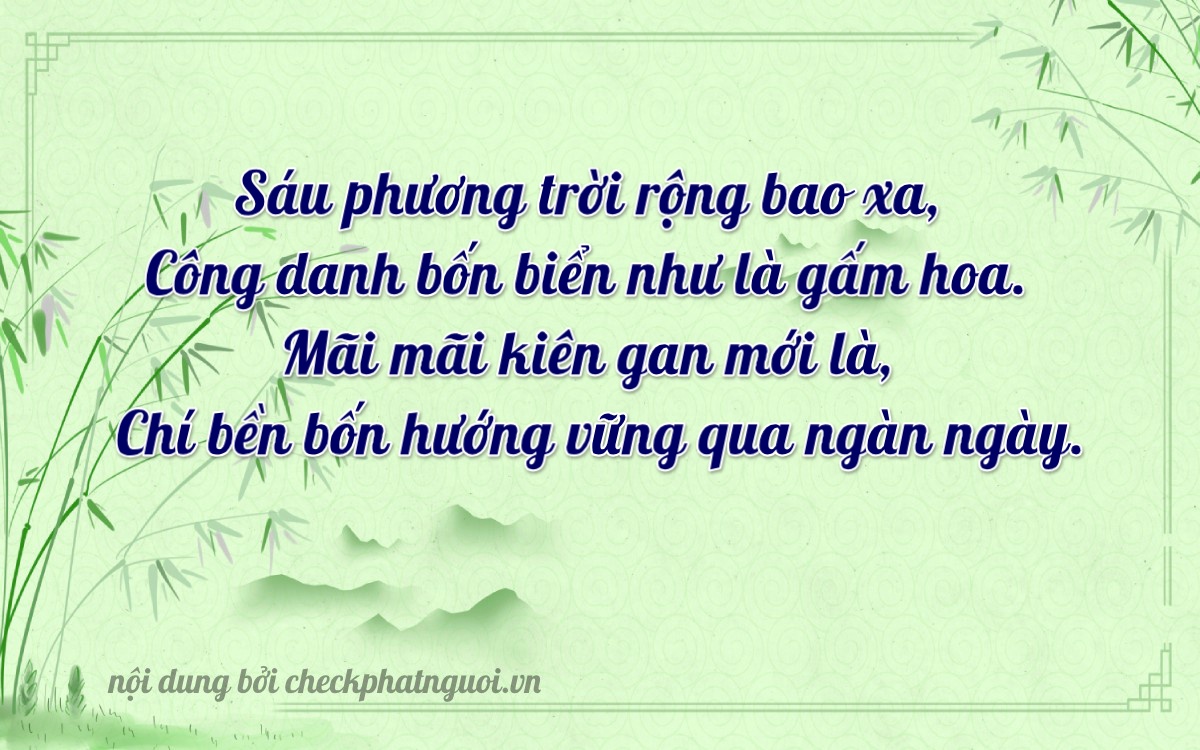 Bài thơ ý nghĩa cho <b>biển số 66V1-60434</b> tại website checkphatnguoi.vn