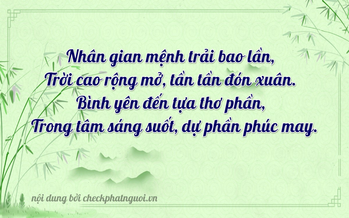 Bài thơ ý nghĩa cho <b>biển số 66V1-61055</b> tại website checkphatnguoi.vn
