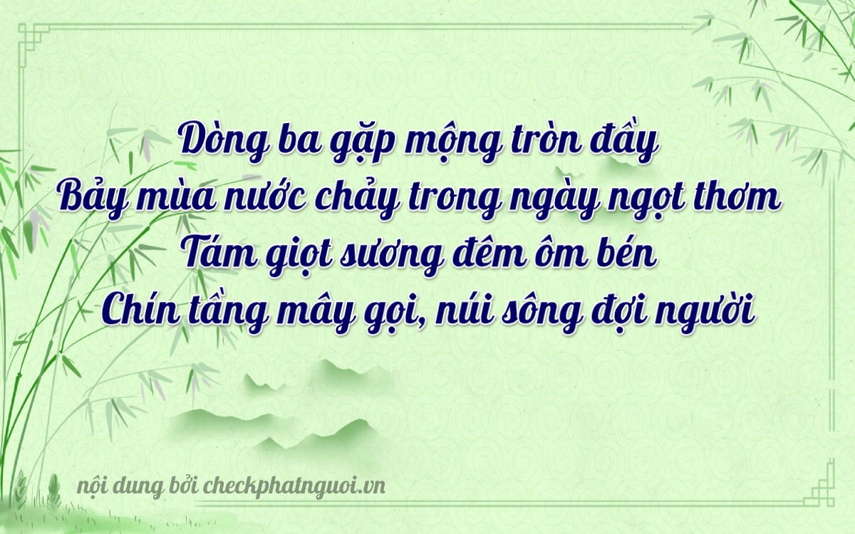 Bài thơ ý nghĩa cho <b>biển số 66V1-67899</b> tại website checkphatnguoi.vn