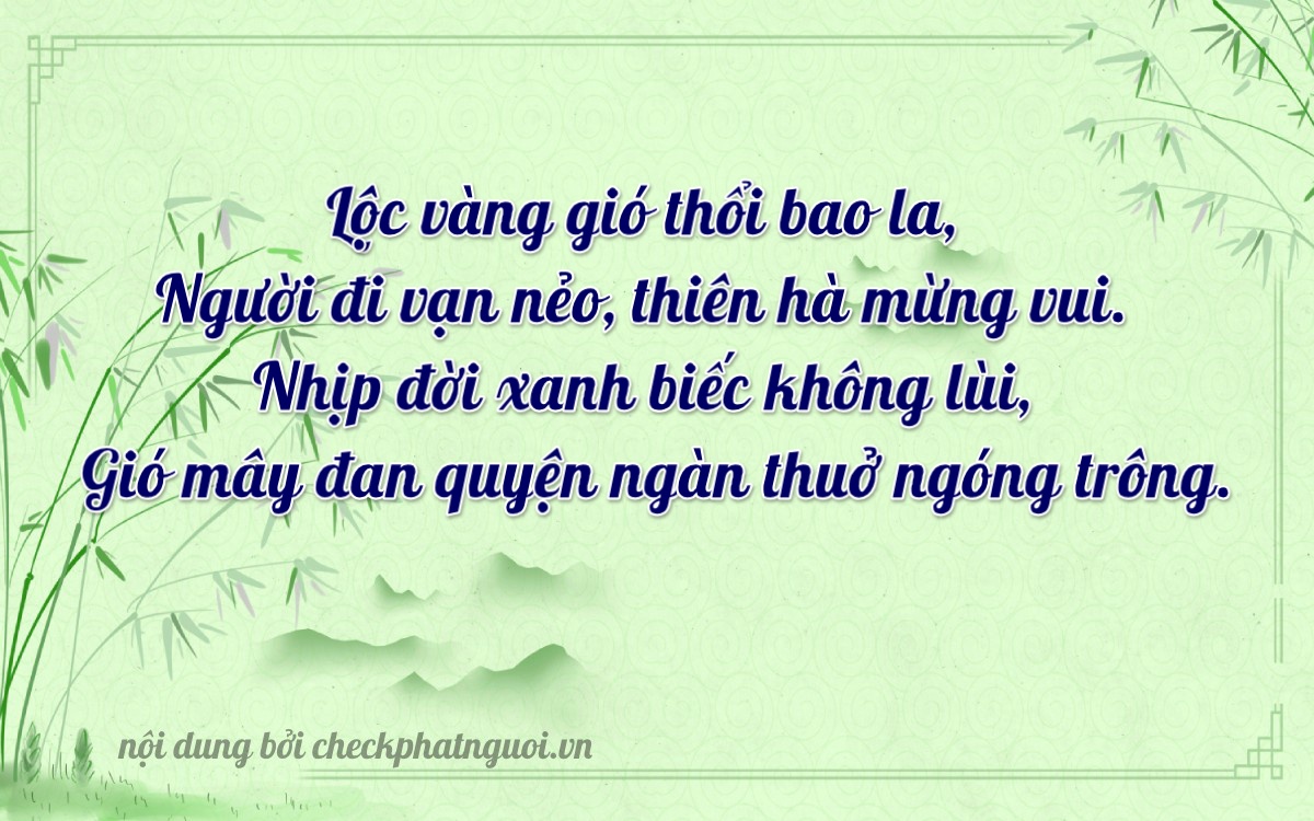 Bài thơ ý nghĩa cho <b>biển số 66V1-69739</b> tại website checkphatnguoi.vn