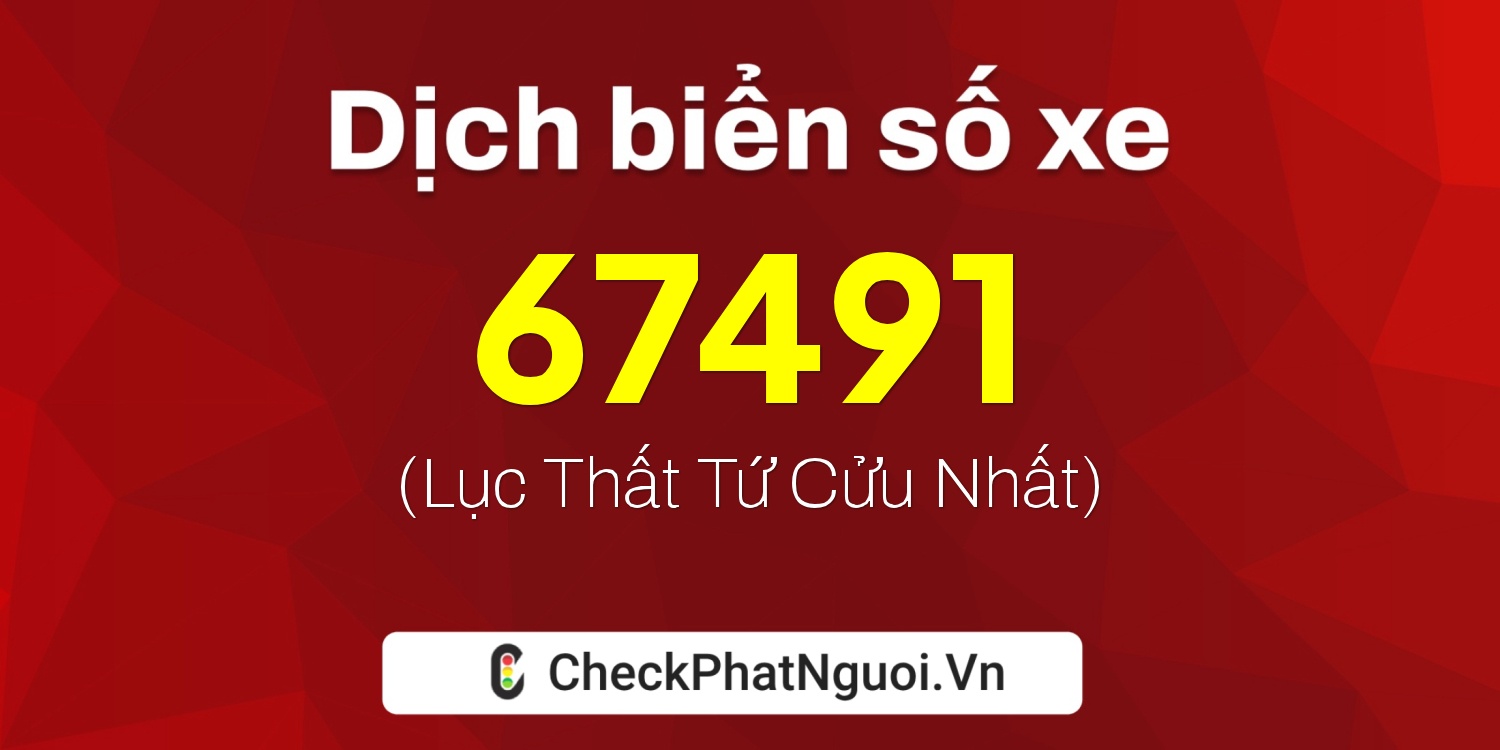 Dịch ý nghĩa <b>biển số xe 69E1-67491</b> tại website checkphatnguoi.vn