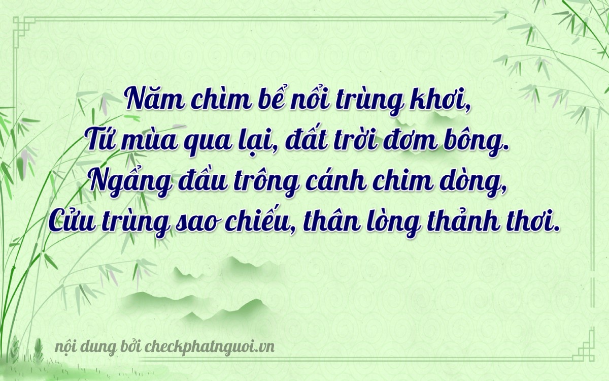 Bài thơ ý nghĩa cho <b>biển số 67A-05489</b> tại website checkphatnguoi.vn