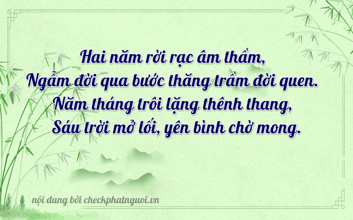 Bài thơ ý nghĩa cho <b>biển số 67A-25656</b> tại website checkphatnguoi.vn